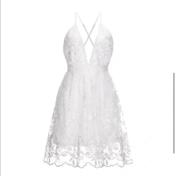 Floral Criss Cross Mini Dress - Picture 4 of 5